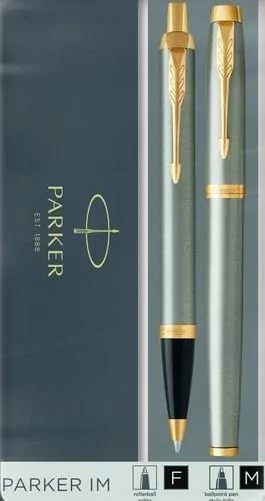 Zestaw im brushed metal gt pióro + długopis parker - tantis.pl