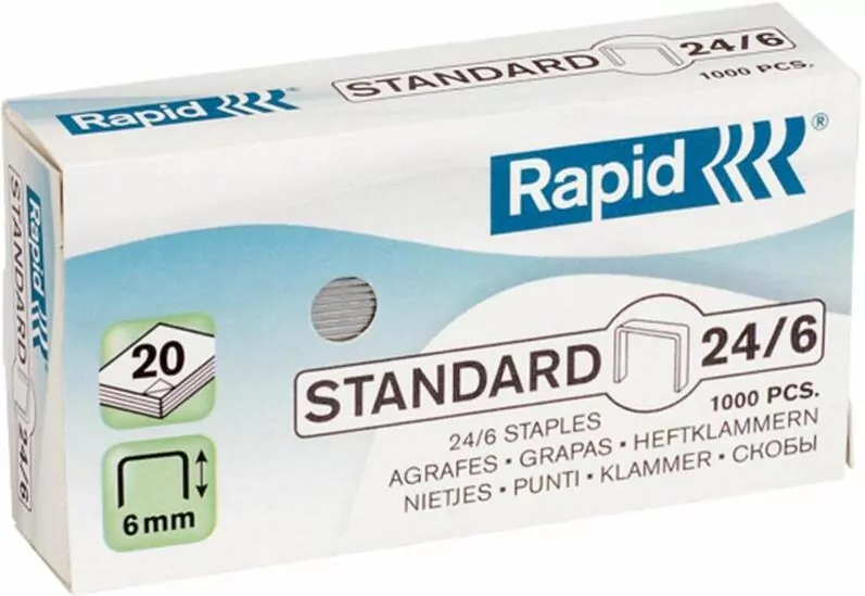 Rapid. Zszywki 24/6, 1000 sztuk - tantis.pl