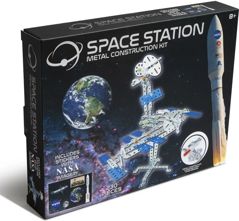 Klocki konstrukcyjne NASA metalowe Stacja Kosmiczna, 230 elementów - tantis.pl