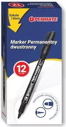 Marker dwustronny. Czarny - tantis.pl