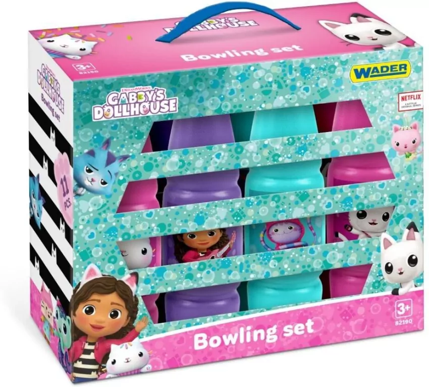 Gabby's dollhouse kręgle w kartonie - tantis.pl