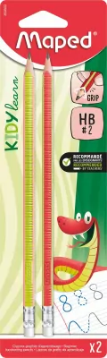 Ołówek z gumką+nakładka Kidy Learn HB MAPED