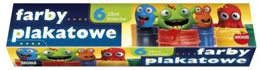 Farby plakatowe 6 kolorów. - tantis.pl