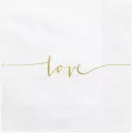 Serwetki Love złote 33x33cm, 20 sztuk - tantis.pl