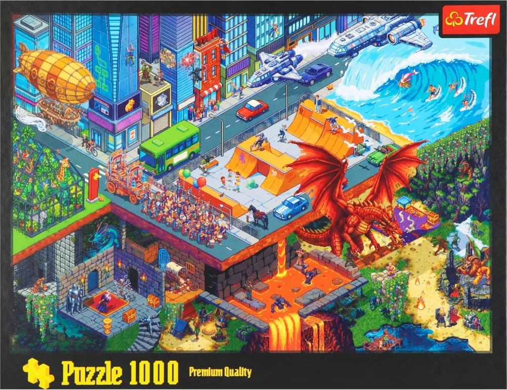 Puzzle 1000 Miasto Pixel TREFL - tantis.pl