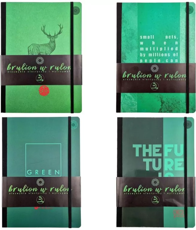 Brulion Flexi Think Green. B5/96K kratka. 10 sztuk - tantis.pl