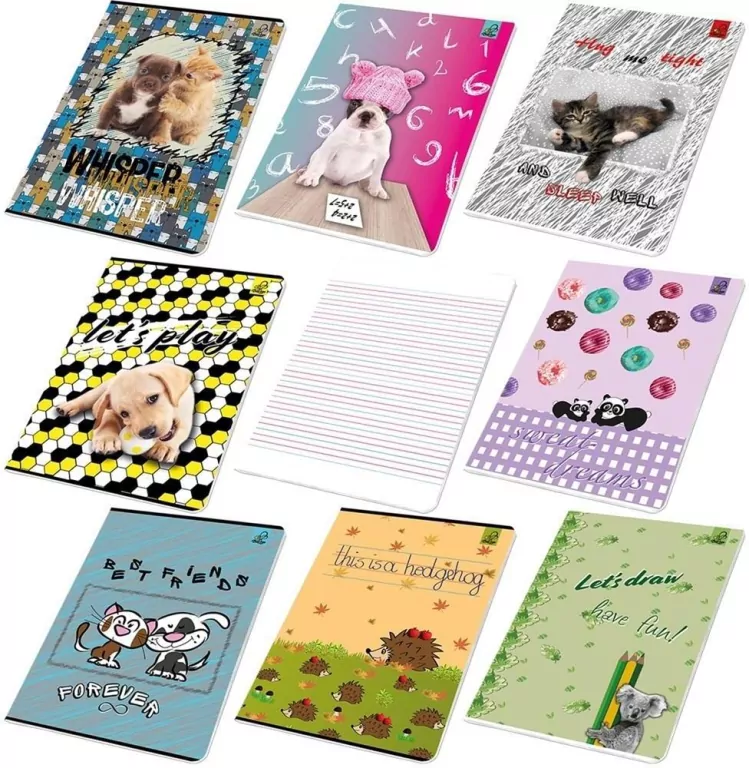 Zeszyt A5/16K 3-linie kolor BF zwierzaki - tantis.pl