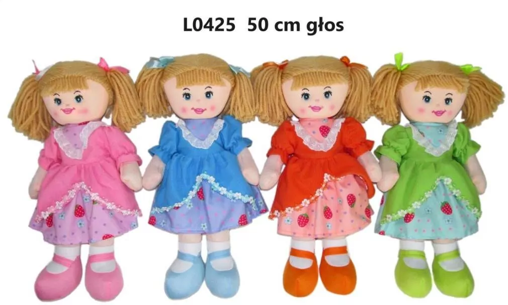 Lalka szmacianka 50cm z głosem 4 wzory 165732 mix cena za 1 szt - tantis.pl