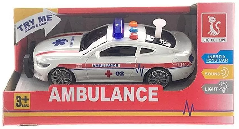 Auto karetka pogotowia światło i dźwięk 17cm - tantis.pl