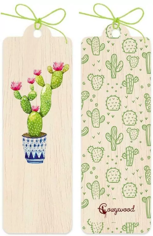 Zakładka drewniana. Kaktus - tantis.pl