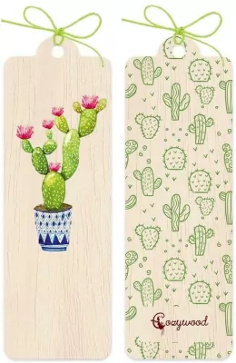 Zakładka drewniana. Kaktus