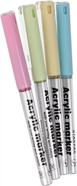 Marker akrylowy w pędzelku pastel 4 kolory - tantis.pl