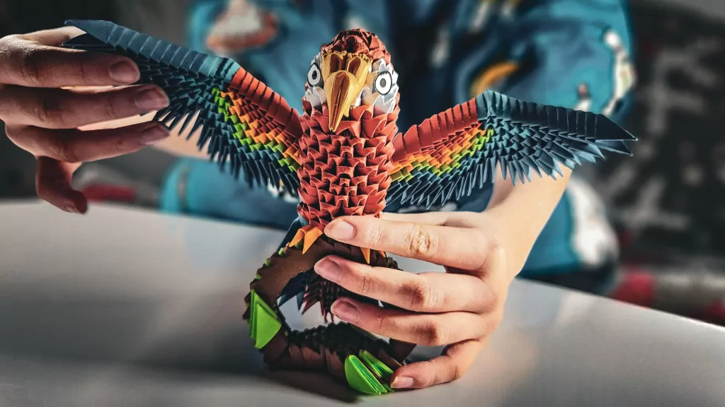 Origami 3D papuga/parrot - tantis.pl