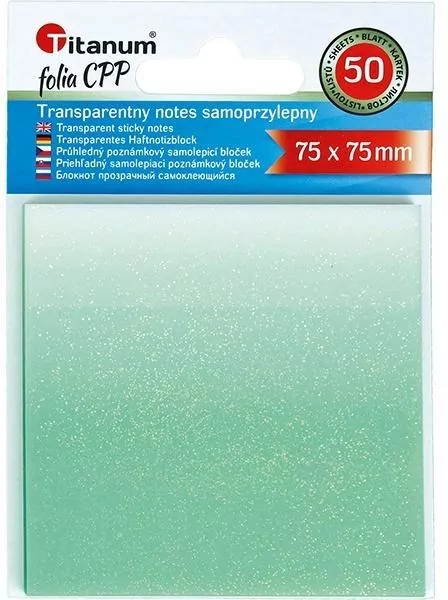 Notes samoprzylepny transparentny 75x75mm 50K - tantis.pl