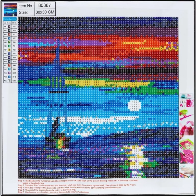 Diamentowa mozaika pełna - Sea 30x30 80887 - tantis.pl