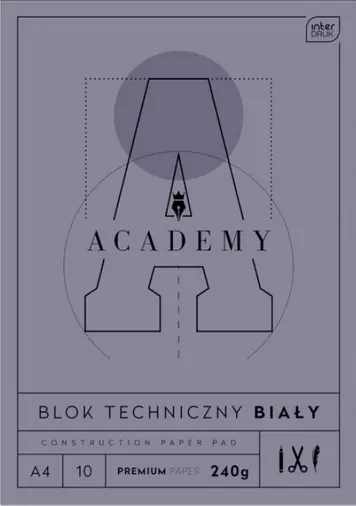 Blok techniczny A4 10 kartek 240g Academy Interdruk - tantis.pl