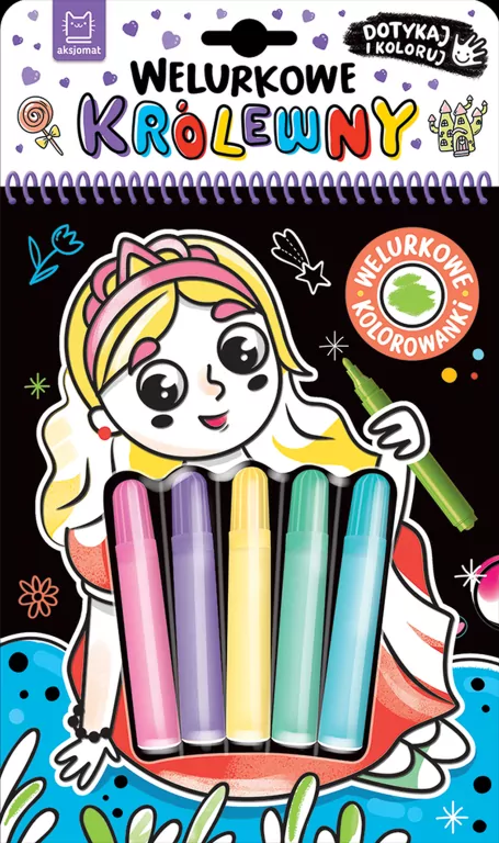 Welurkowe królewny. Dotykaj i koloruj - tantis.pl