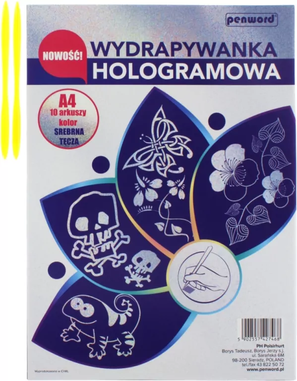 Wydrapywanka hologramowa A4 srebrna tęczowa - tantis.pl