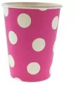 Kubeczki papierowe Magenta groszki 270ml 6szt - tantis.pl