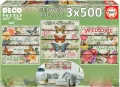 Puzzle 3x500 Kwiaty i motyle G3 - tantis.pl