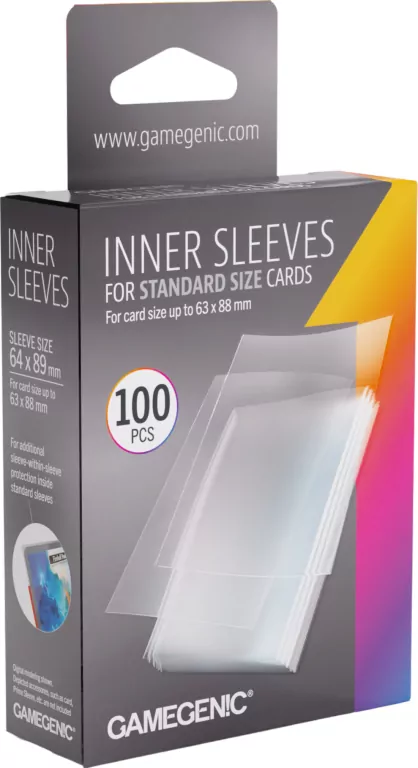 Gamegenic: Inner Sleeves - Standard (64x89 mm) - 100 sztuk - tantis.pl
