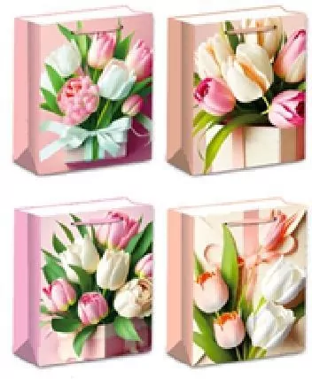Torebka prezentowa S Kwiaty mix - tantis.pl