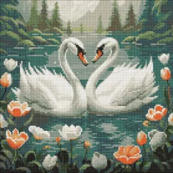 Diamentowa mozaika. Wierność łabędzia 40x40cm