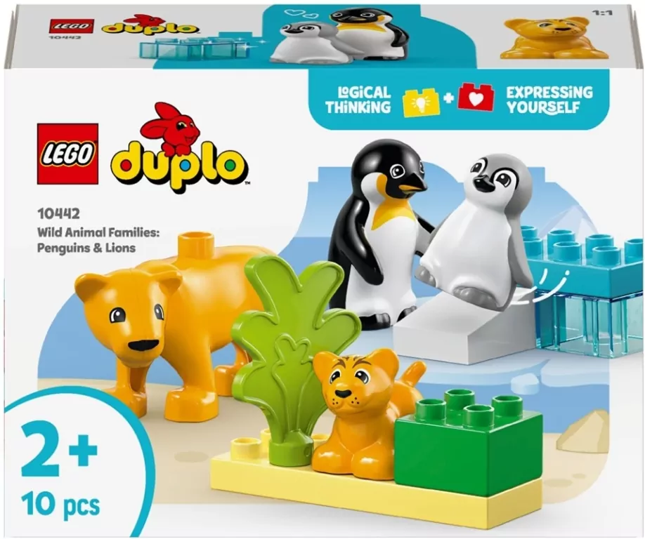 LEGO® Duplo. Rodziny dzikich zwierząt: pingwiny i lwy. 10442 - tantis.pl
