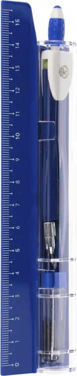 Cyrkiel metalowy + linijka 15cm navy blue - tantis.pl