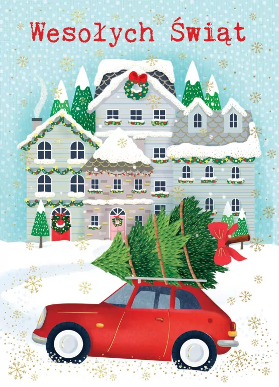 Karnet B6 auto z choinką - tantis.pl