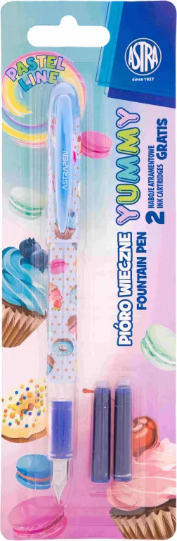 Pióro wieczne młodzieżowe Astra Pastel Line + 2 naboje atramentowe 1szt.mix - tantis.pl