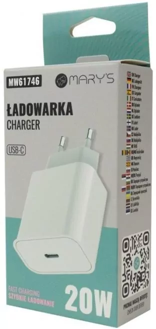 Ładowarka sieciowa 20W USB-C biała - tantis.pl