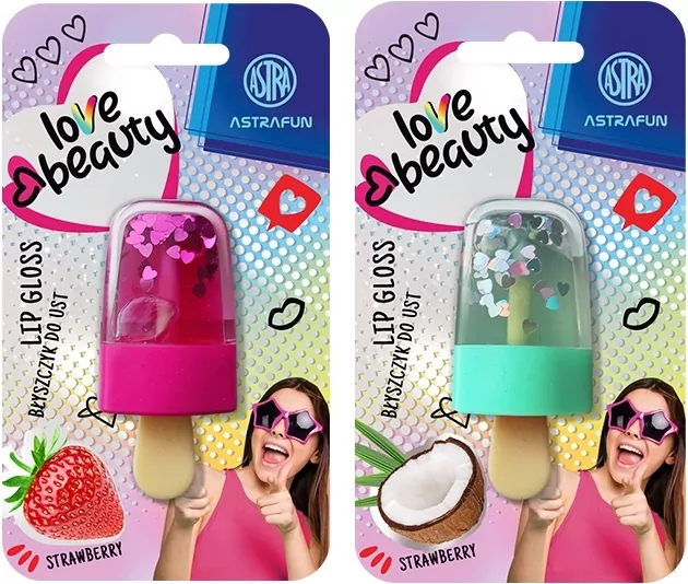 Błyszczyk do ust Ice Cream truskawka mix ASTRAFUN - tantis.pl