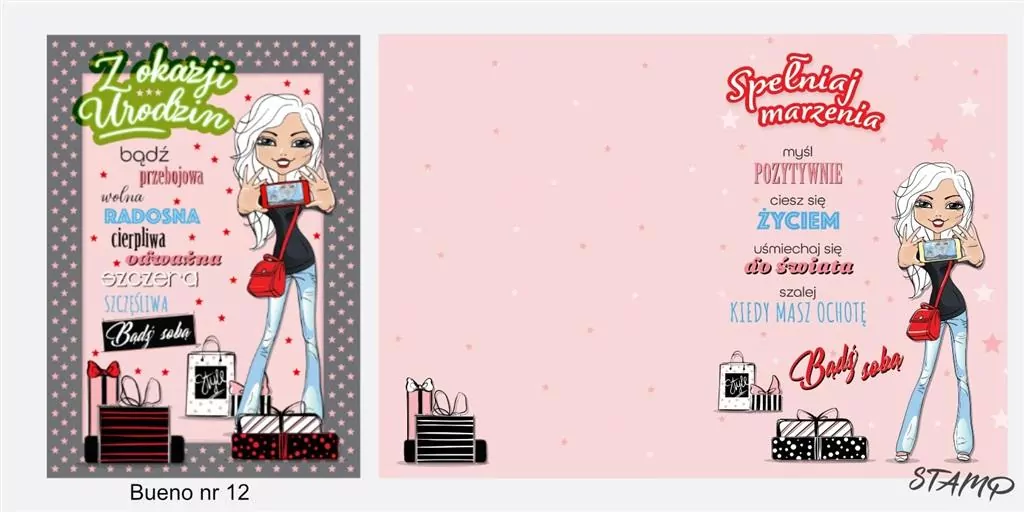Karnet Bueno B6 + koperta wzór nr 12 Urodziny - tantis.pl