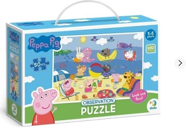 Puzzle 50 obserwacyjne Świnka Peppa. Wakacje - tantis.pl