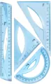 Zestaw geometryczny niebieski linijka 20cm - tantis.pl