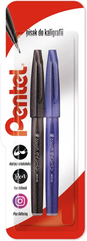 Pisak/pędzelek do kaligrafii SES15 czarny niebieski - tantis.pl