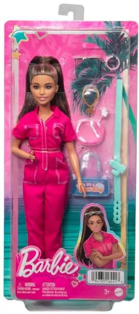 Barbie Lalka różowy kombinezon - tantis.pl