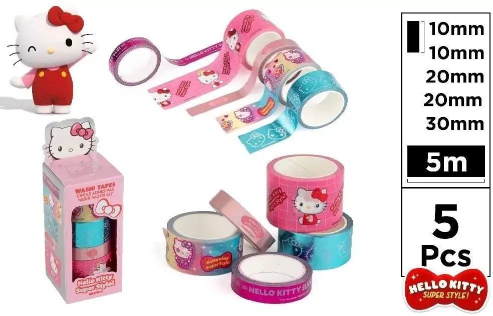 Taśmy dekoracyjne Hello Kitty 5szt - tantis.pl