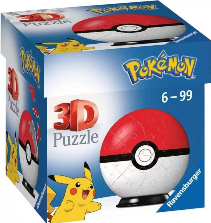 Puzzle 3D 54. Kula Pokemon czerwona - tantis.pl