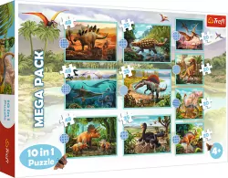 Poznaj wszystkie dinozaury. Puzzle 10w1