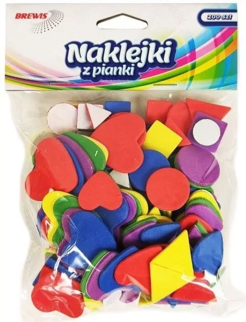 Naklejki z pianki. Figury, 200 sztuk - tantis.pl