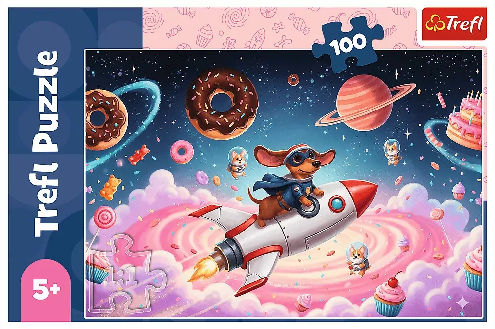 Puzzle 100 Jamnik na rakiecie TREFL - tantis.pl