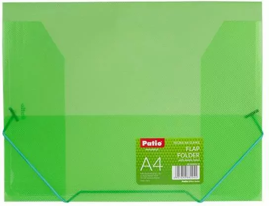 Teczka na gumkę A4 transparentna zielona PAT4003S/N/15 Patio - tantis.pl