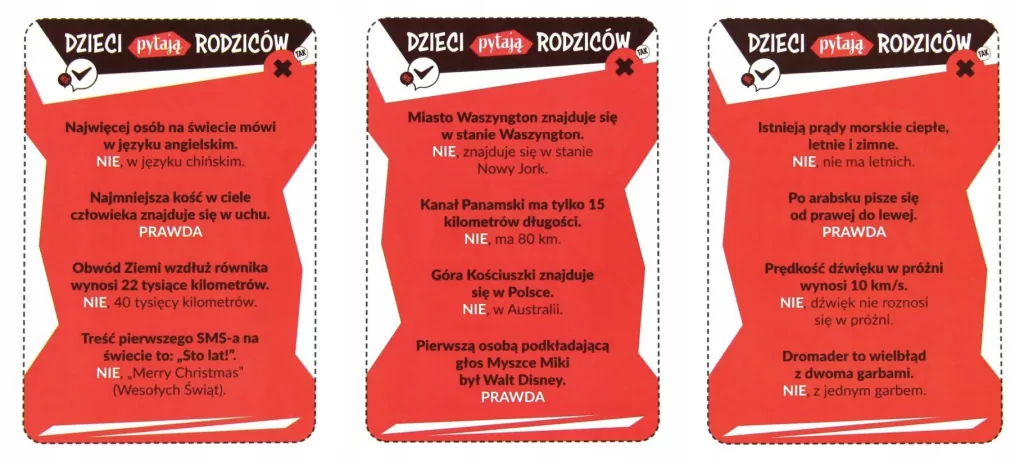 Dzieci kontra Rodzice Prawda czy Fałsz? Kangur - tantis.pl