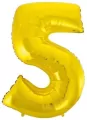 Balon foliowy cyfra "5" złota, 85cm - tantis.pl