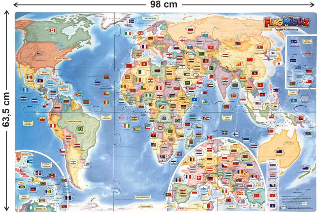 Puzzle konturowe Flagmistrz. Flagi i stolice... - tantis.pl