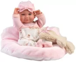 Lalka winylowa bobas Nico z różową podusią 40cm