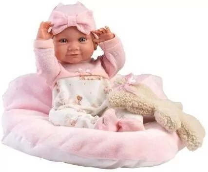 Lalka winylowa bobas Nico z różową podusią 40cm