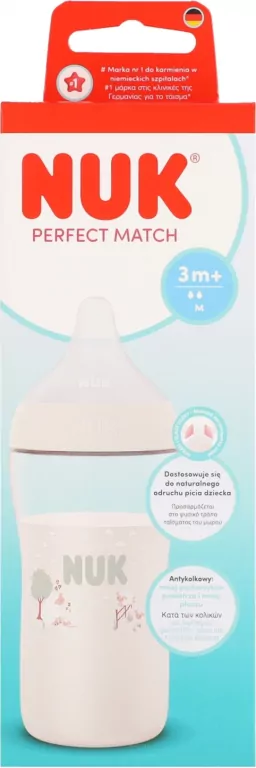 NUK. Perfect Match. Butelka z silikonowym smoczkiem. 260 ml. Owca - tantis.pl
